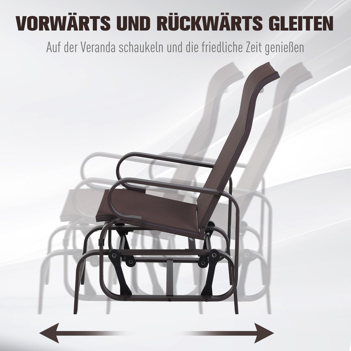Rocking Chair Garden Garden Chair Relax Chair Garden Swing Garden Metal Rocking Chair For Garden Patio Balcony Textline 60 X 75 X 104 Cm