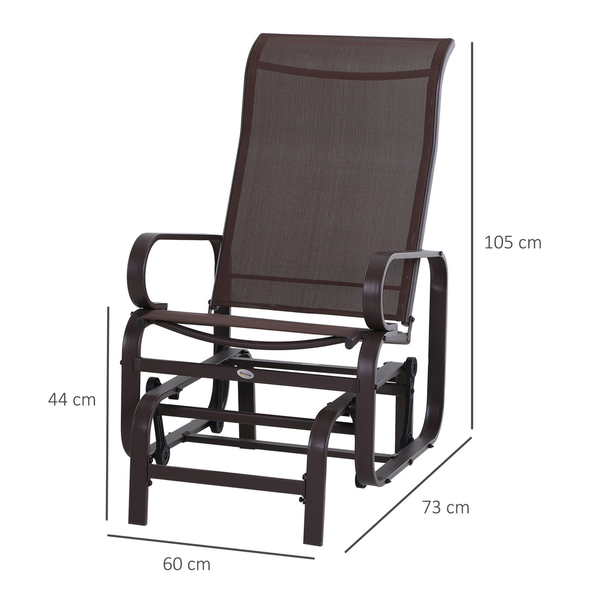 Rocking Chair Garden Garden Chair Relax Chair Garden Swing Garden Metal Rocking Chair For Garden Patio Balcony Textline 60 X 75 X 104 Cm