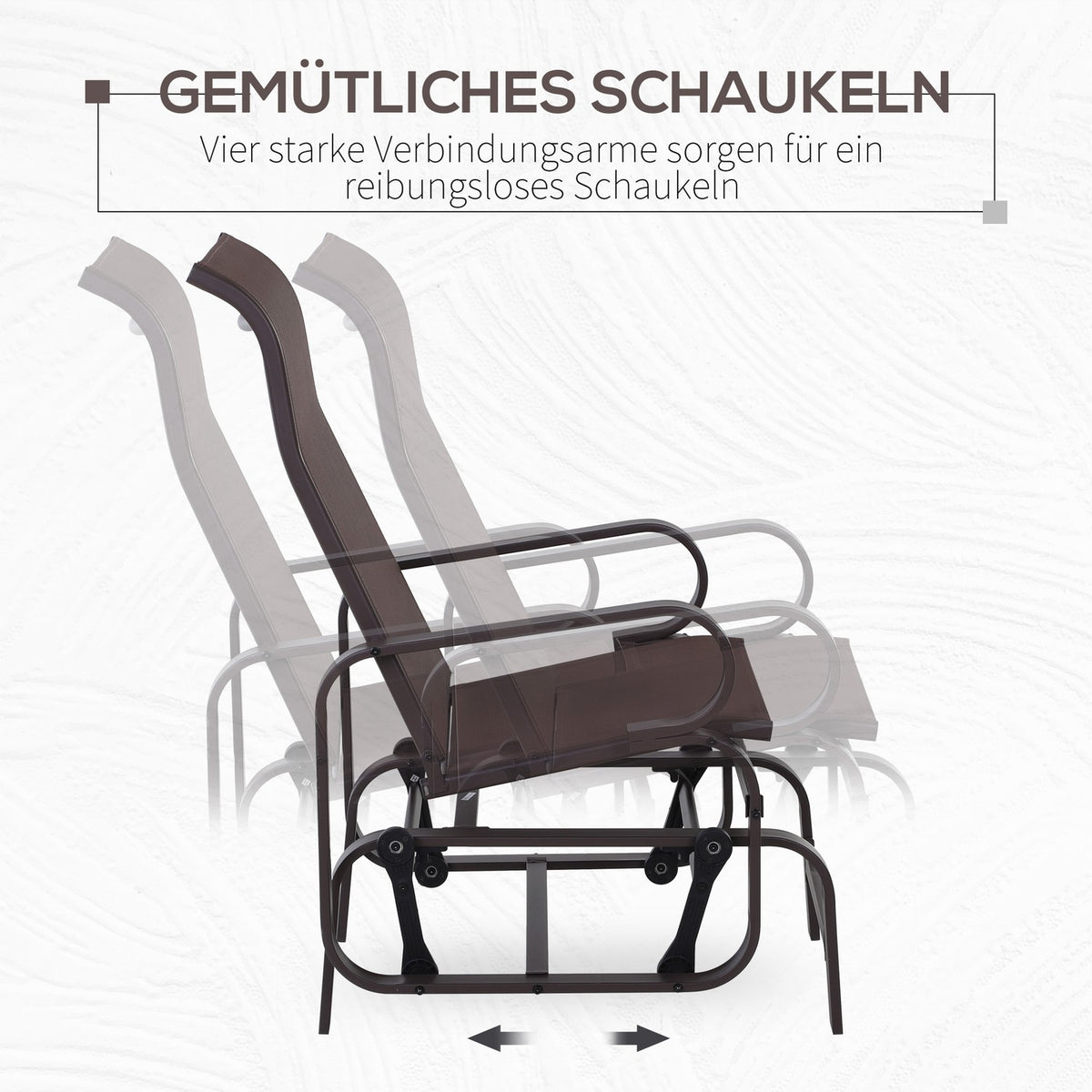 Rocking Chair Garden Garden Chair Relax Chair Garden Swing Garden Metal Rocking Chair For Garden Patio Balcony Textline 60 X 75 X 104 Cm