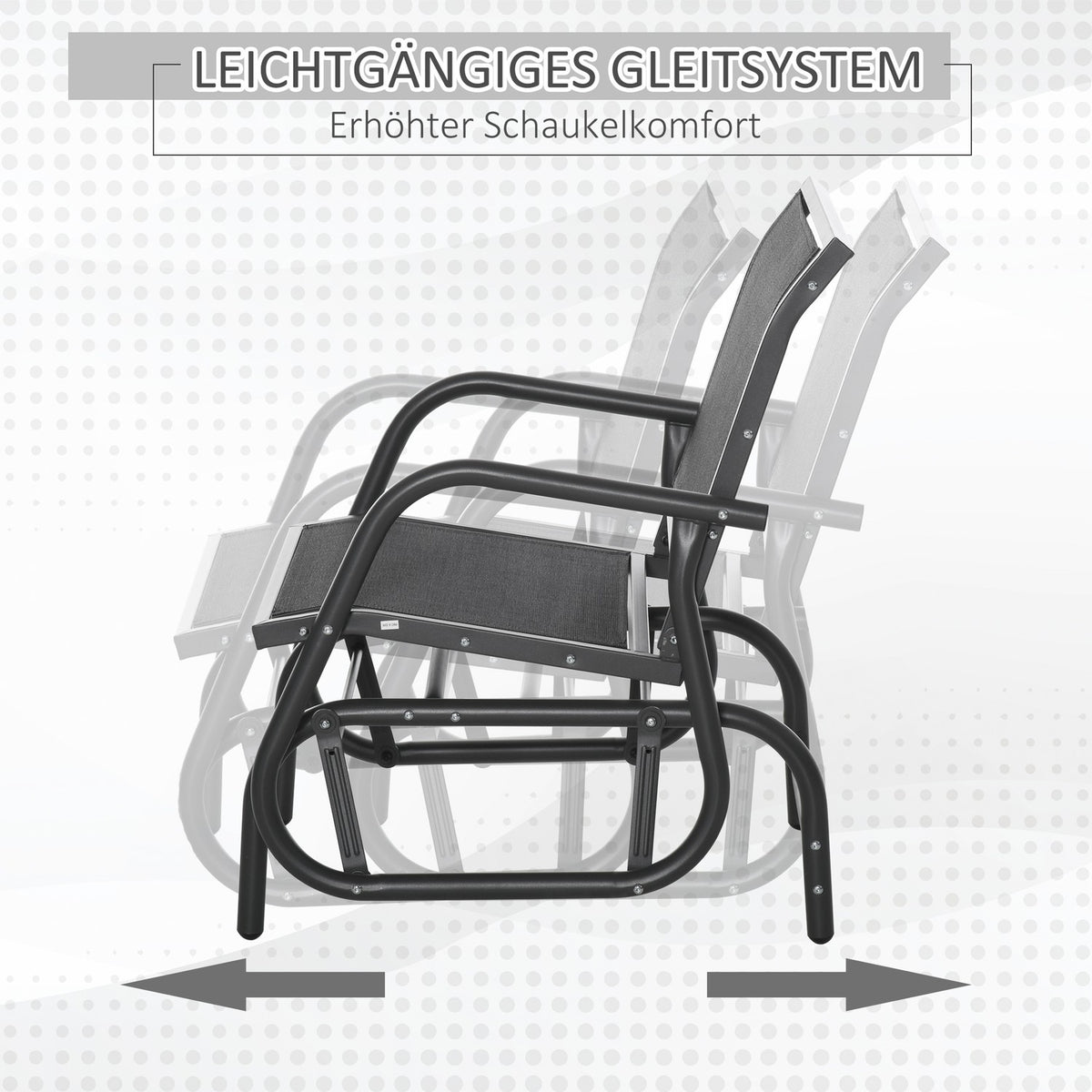 Rocking Chair Garden Garden Chair Relax Chair Garden Swing Metal Rocking Chair For Patio Balcony Mesh Black 75 X 66 X 85 Cm
