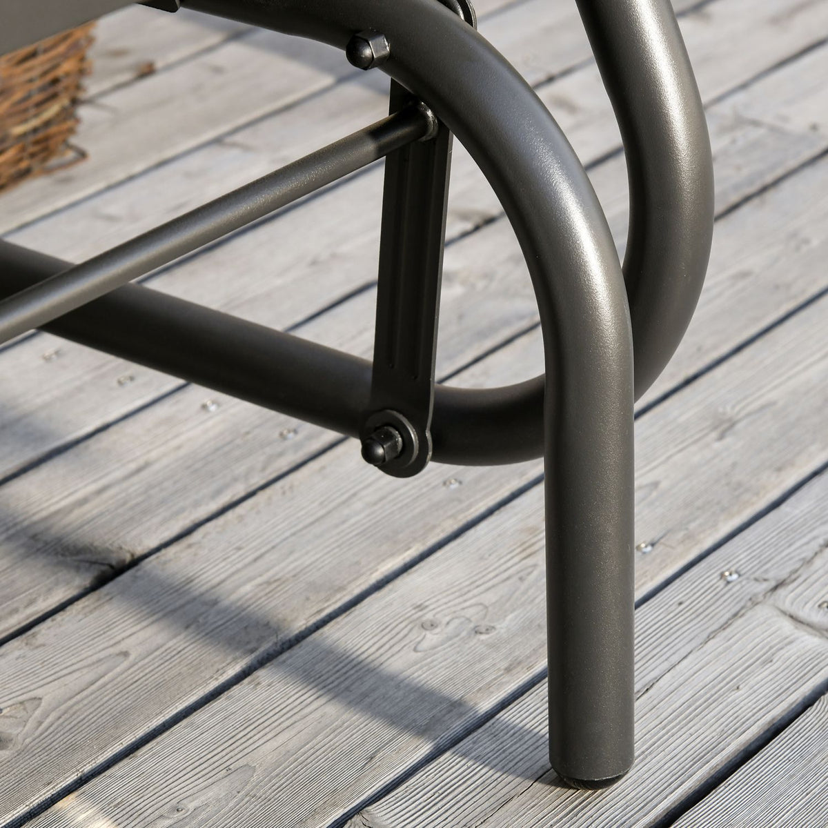 Rocking Chair Garden Garden Chair Relax Chair Garden Swing Metal Rocking Chair For Patio Balcony Mesh Black 75 X 66 X 85 Cm