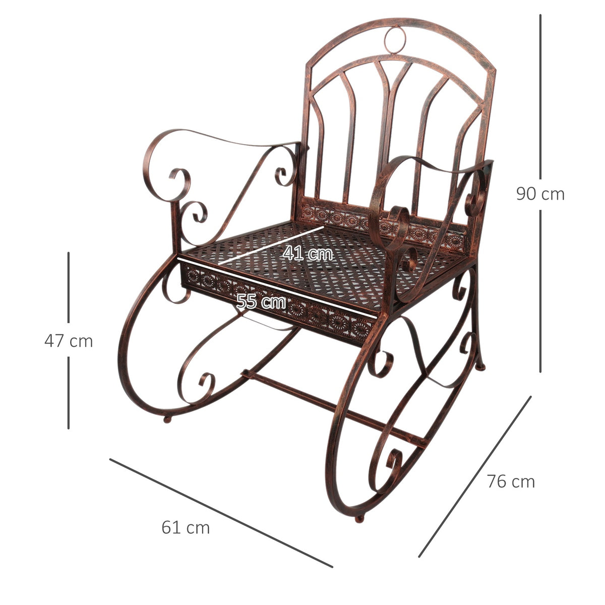 Rocking Chair Metal Bronze
