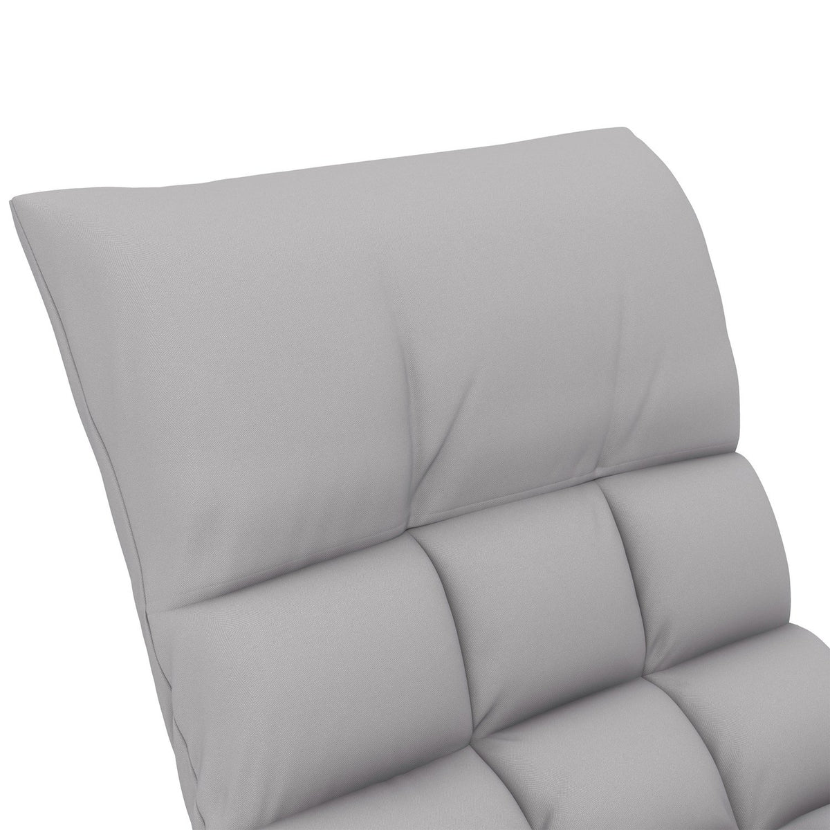 Rocking Chair Relax Chair Footrest Rocking Chair Side Pocket Adjustable Backrest Up To 120Kg Microfiber Gray