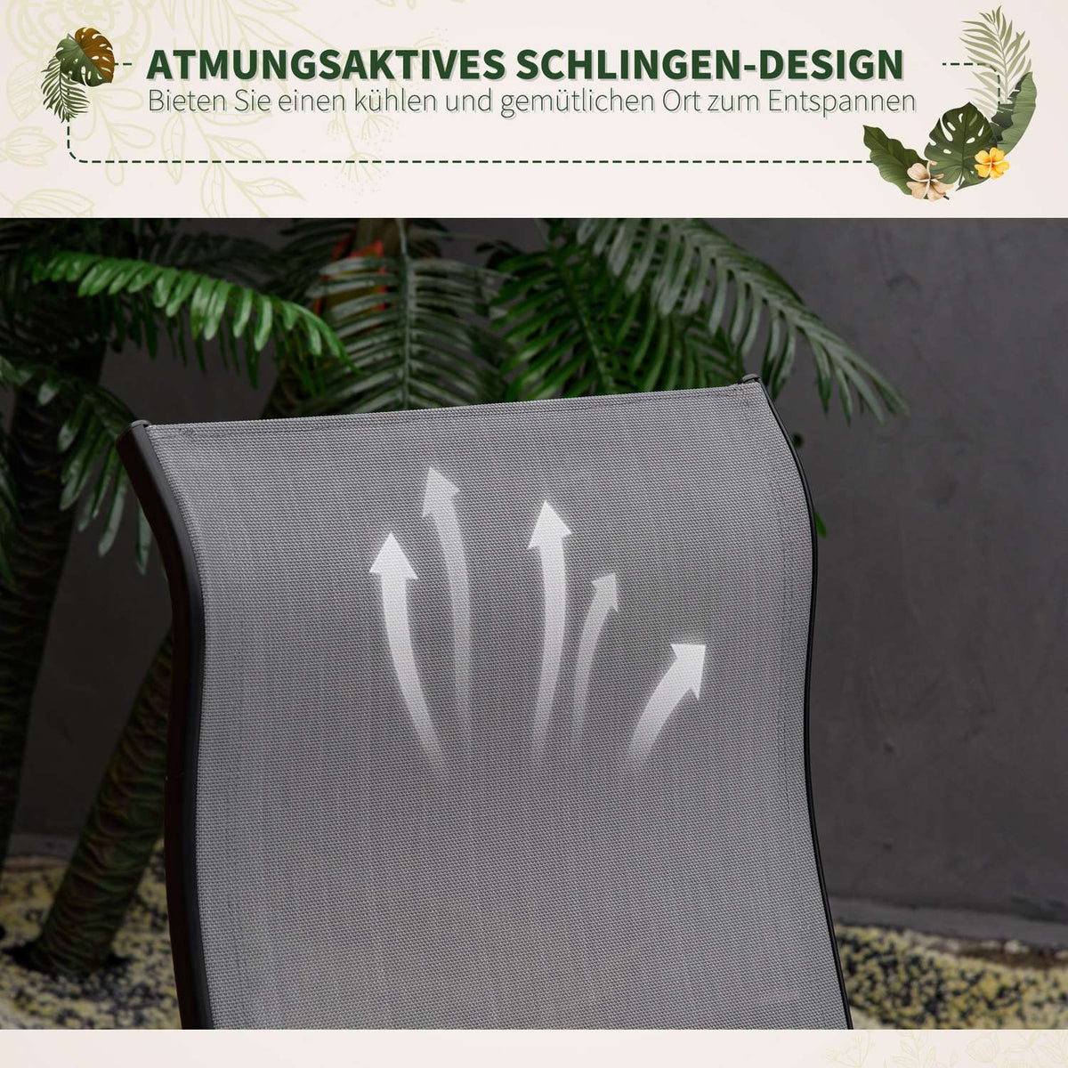 Rocking Chair Rocking Lounger With Backrest Garden Lounger Swing Lounger With Footrest Adjustable Up To 160 Kg Textline Gray 90 X 64 X 96.5 Cm