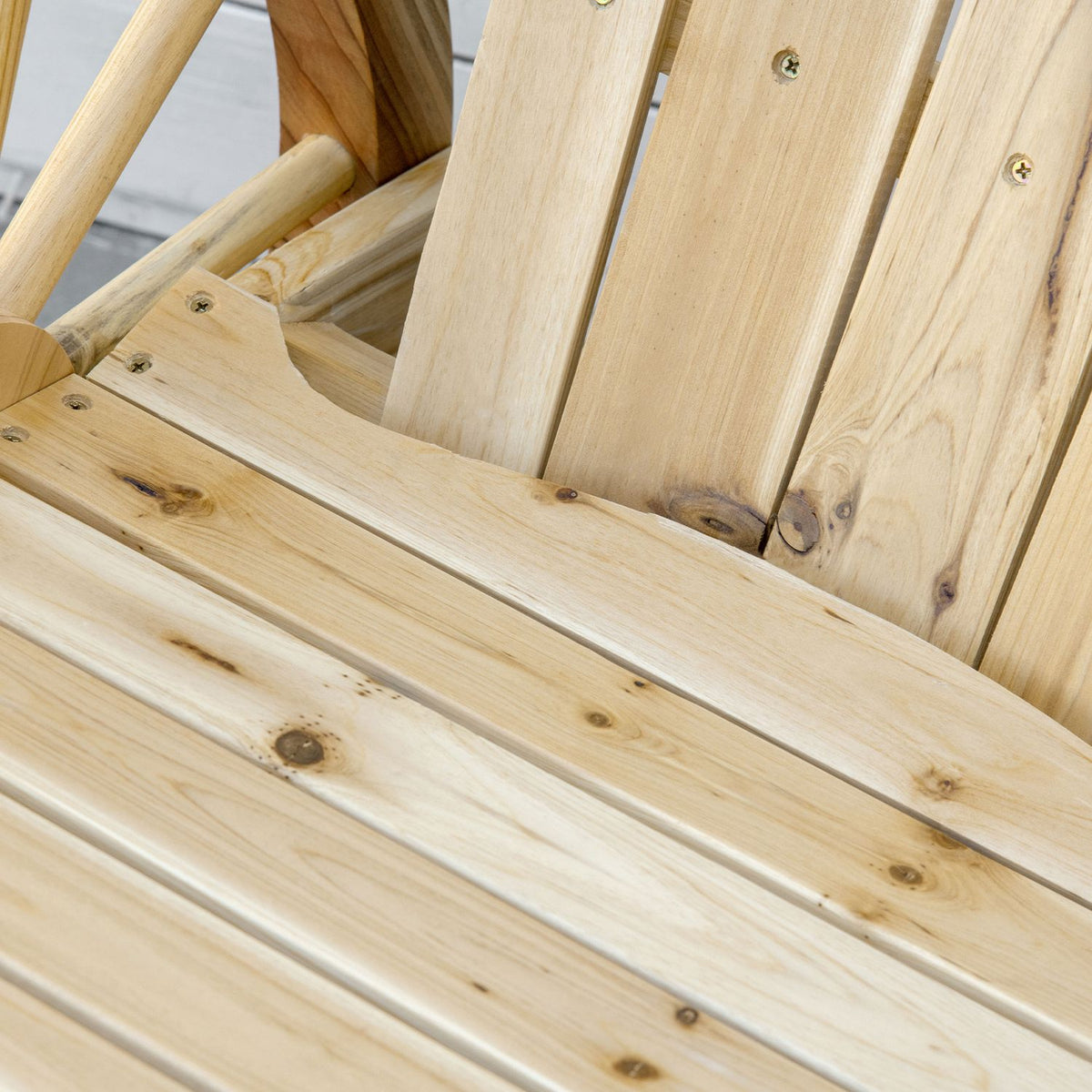 Rocking Chair, Rustic Relax Chair, Garden Chair With Wheel Design, Swing Chair, Solid Wood, Natural Wood, 68 X 88 X 92 Cm