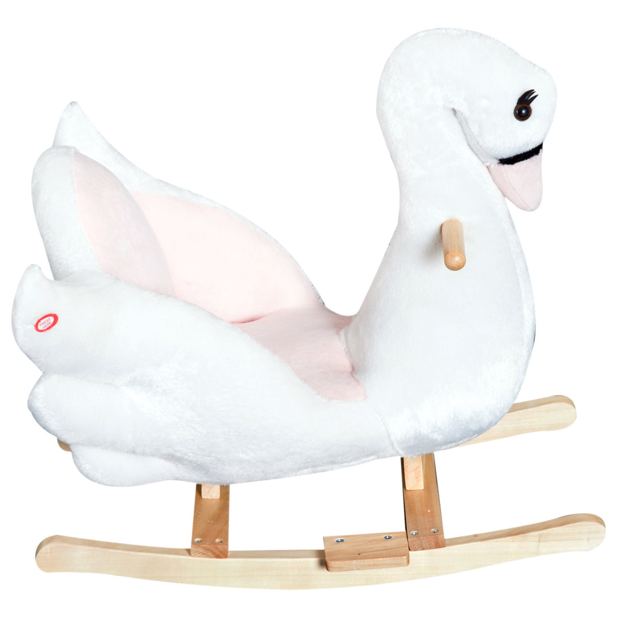 Rocking Horse For Children In Pink + White Cuddly Rocking Animal Toy For Children'S Room 60 X 32 X 55 Cm