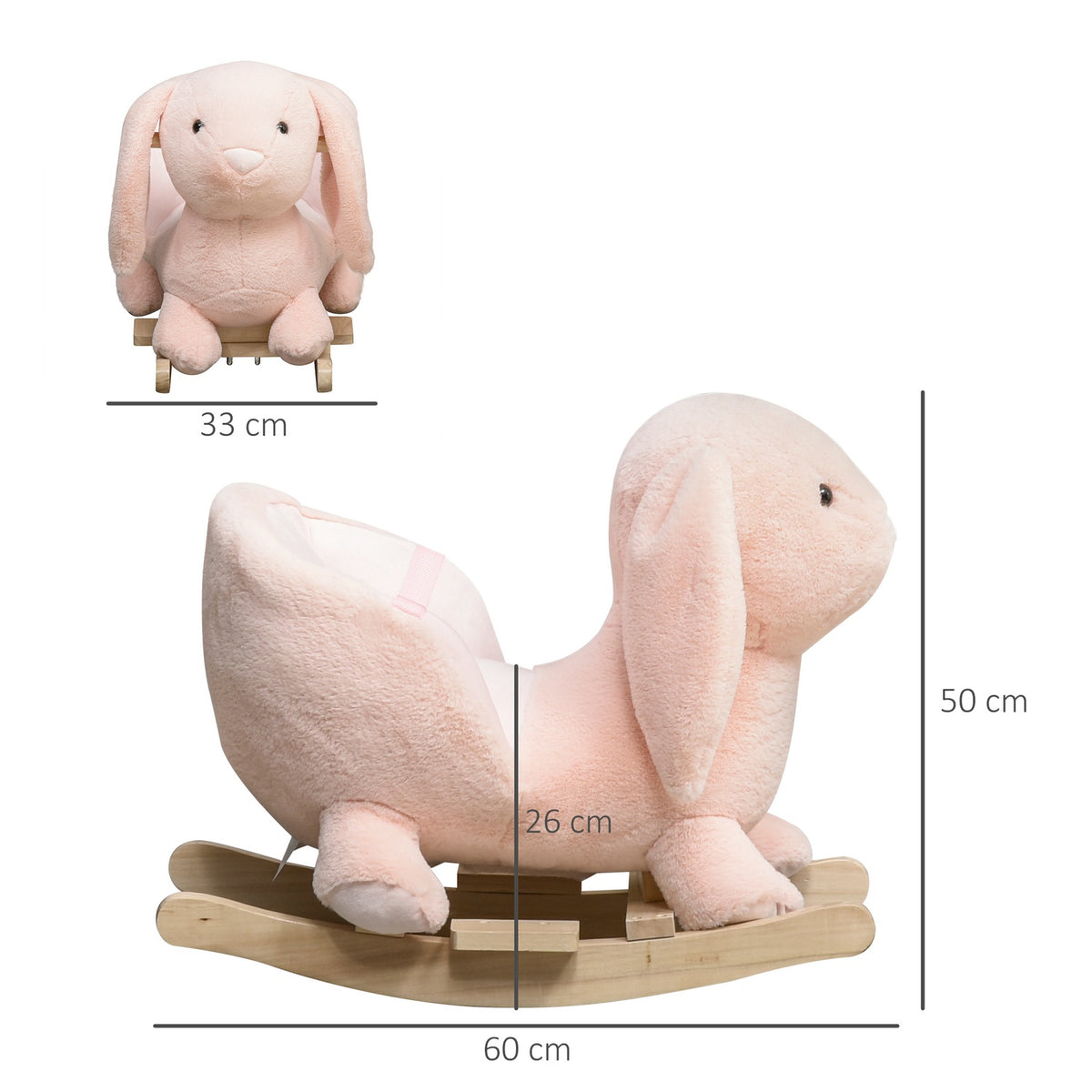 Rocking Horse Rocking Animal Children'S Swing Pink 60 X 33 X 50 Cm