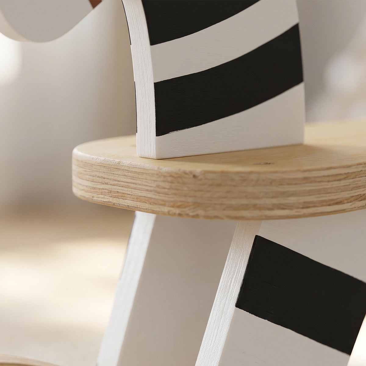 Rocking Horse for Toddlers, Black & White Pony Design