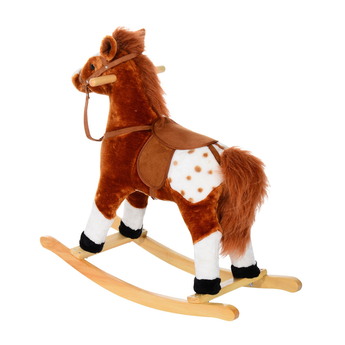 Rocking Horse from 3 Years Rocking Animal Toy Neighing Brown 74x28x65cm for Children