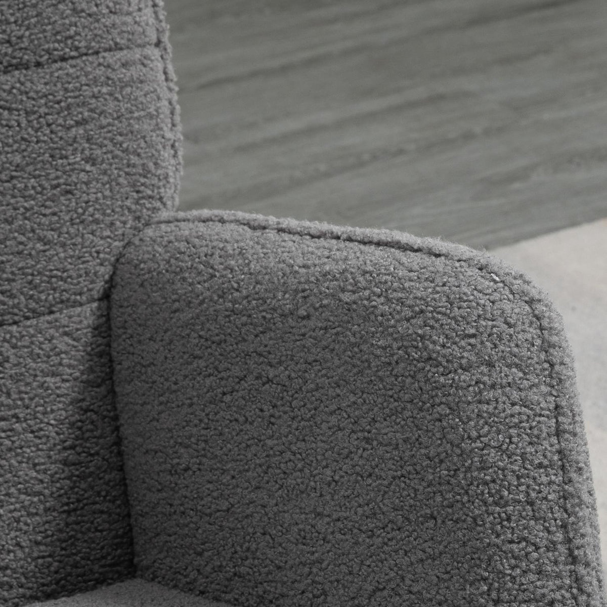 Rocking chair, accent chair, relaxation chair with Berber fleece, for bedroom, up to 120 kg, dark gray, 71x92x101 cm