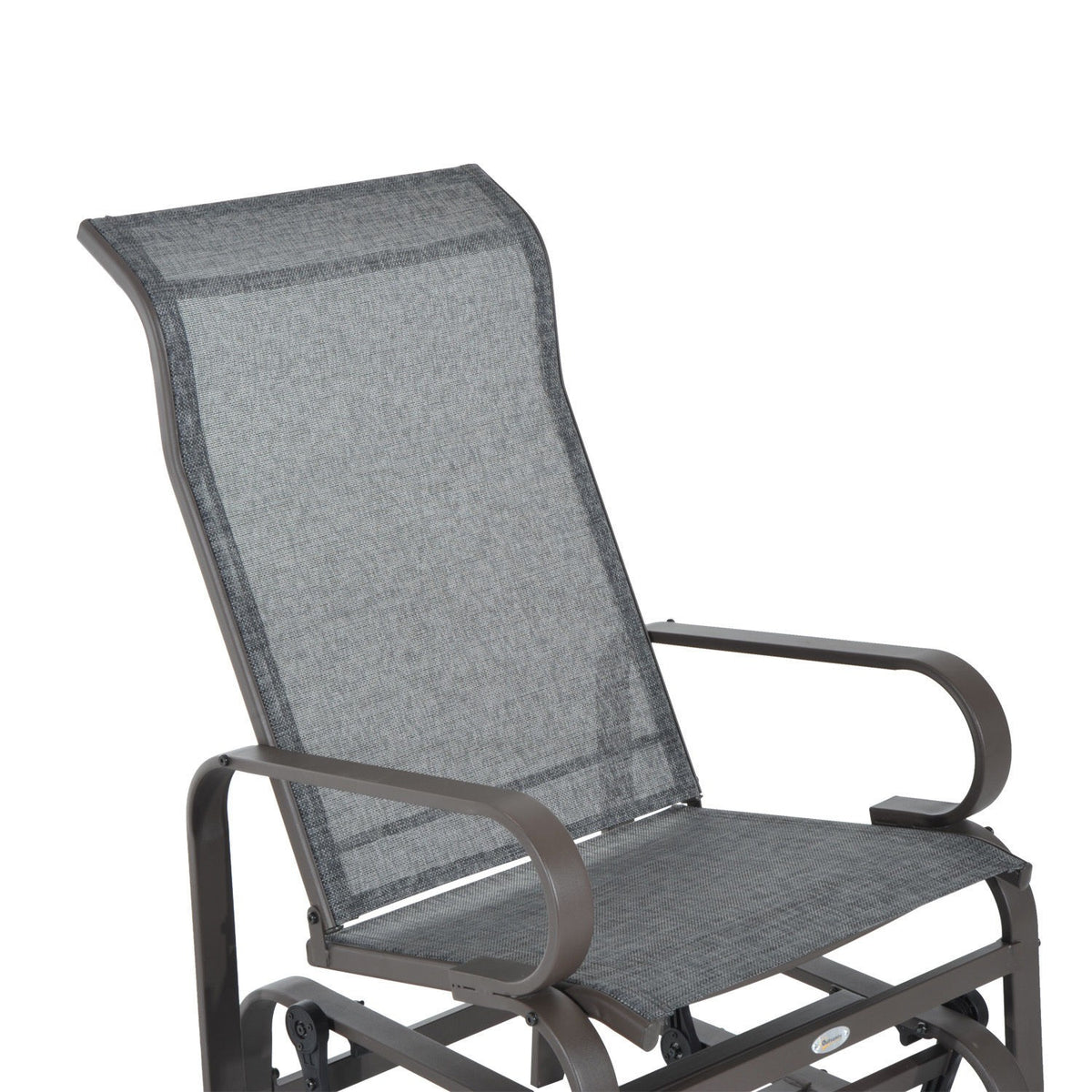 Rocking chair garden chair relaxation chair 60x75x104cm metal garden swing for terrace balcony with text line
