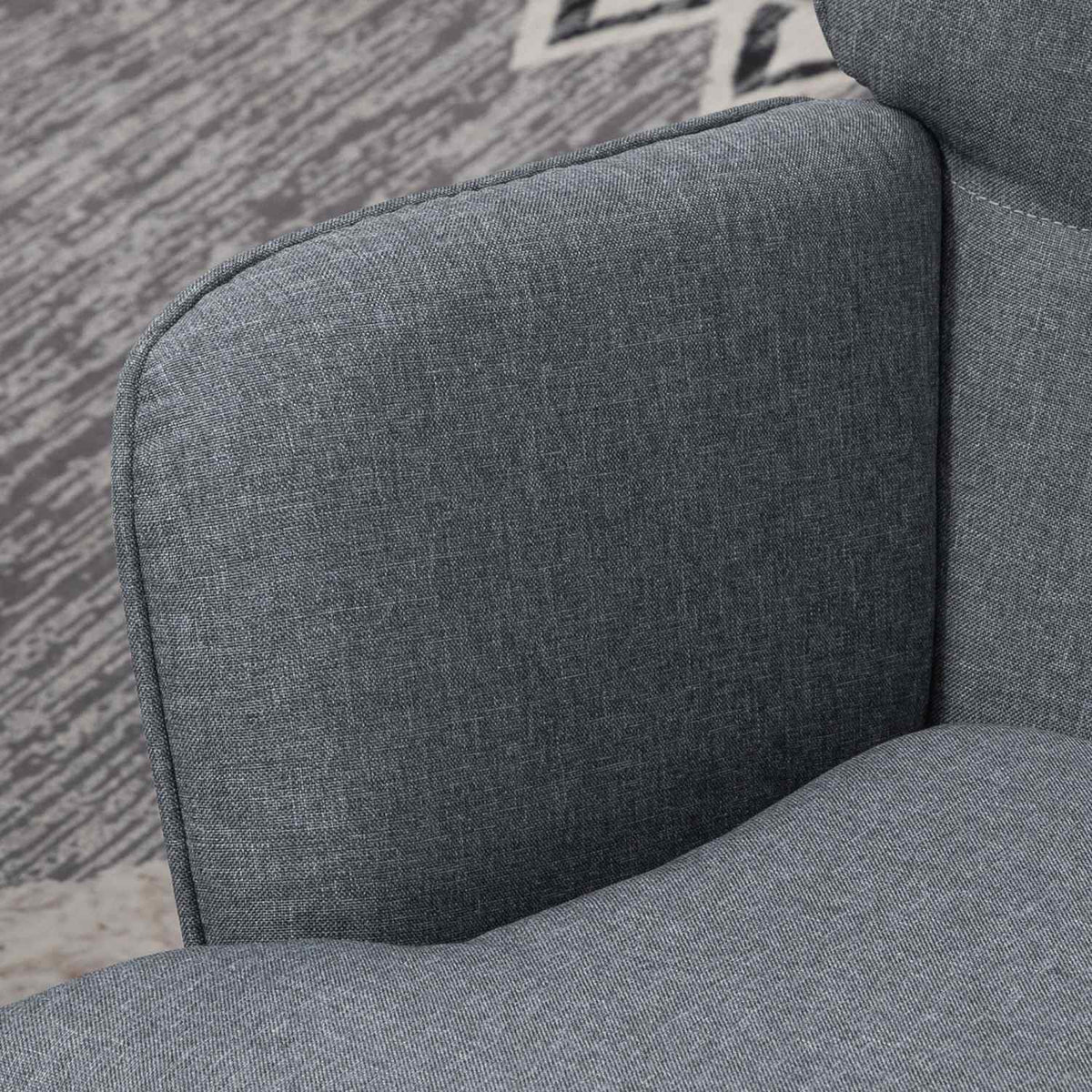 Rocking chair, up to 130 kg, swing chair with stool, armchair, nursing chair with linen look, rocking chair for bedroom
