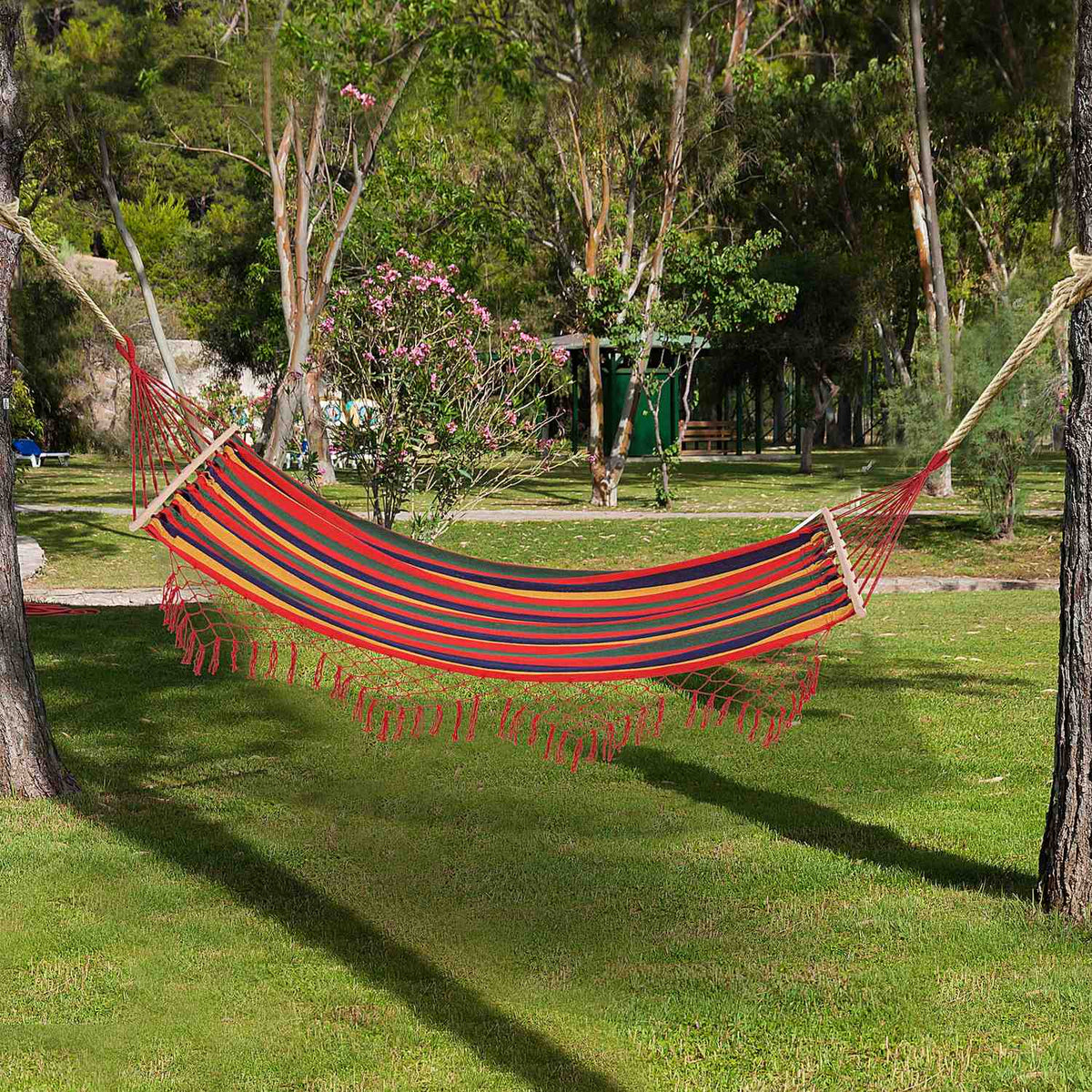 Rod Hammock Weatherproof Uv-Resistant Cotton Polyester Colorful 2X1M Up To 150Kg
