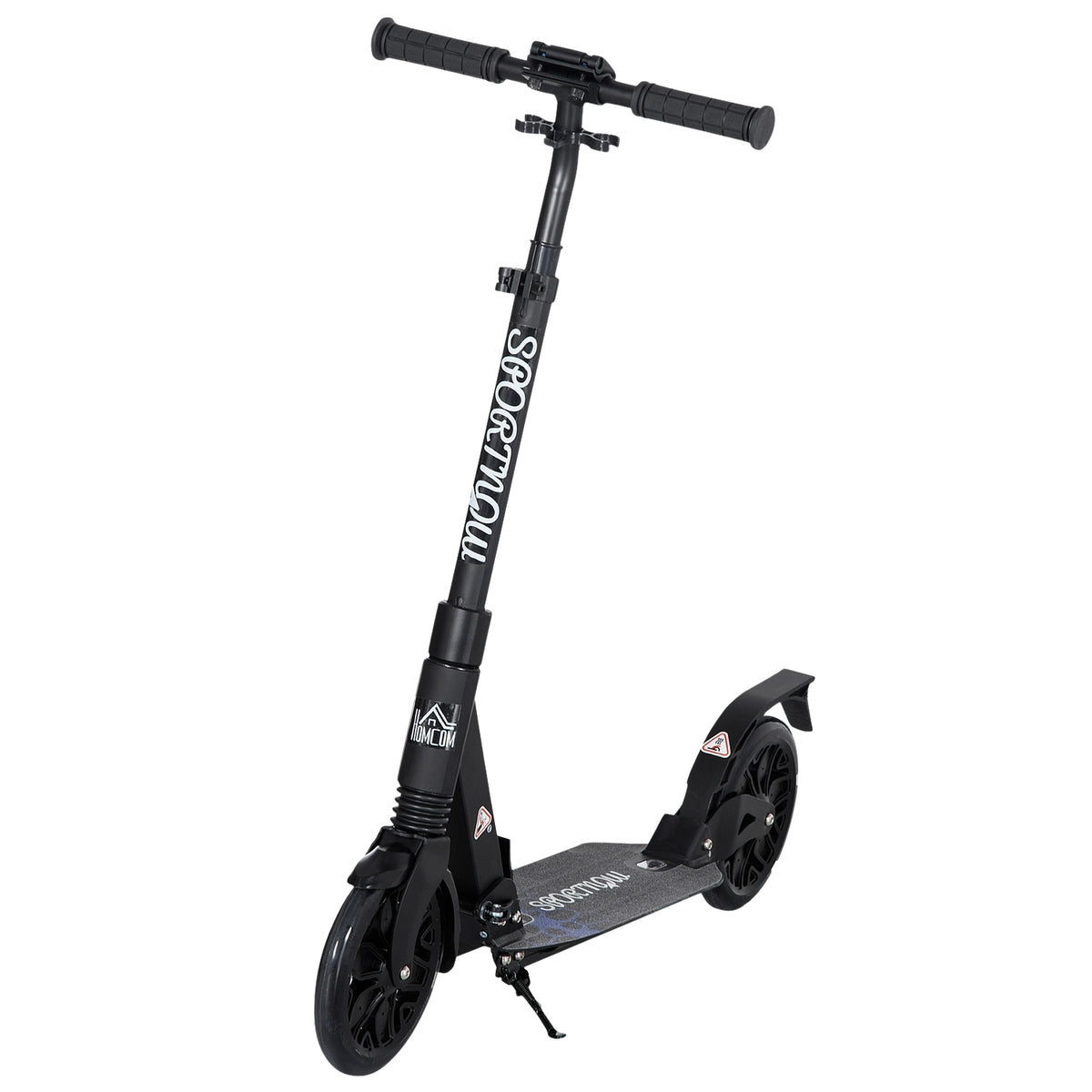 Roller Scooter Kick Scooter 83-102 Cm Height Adjustable From 14 Years Innovative Folding Design With Shock Absorber System, Foot Brake And Carrying Strap