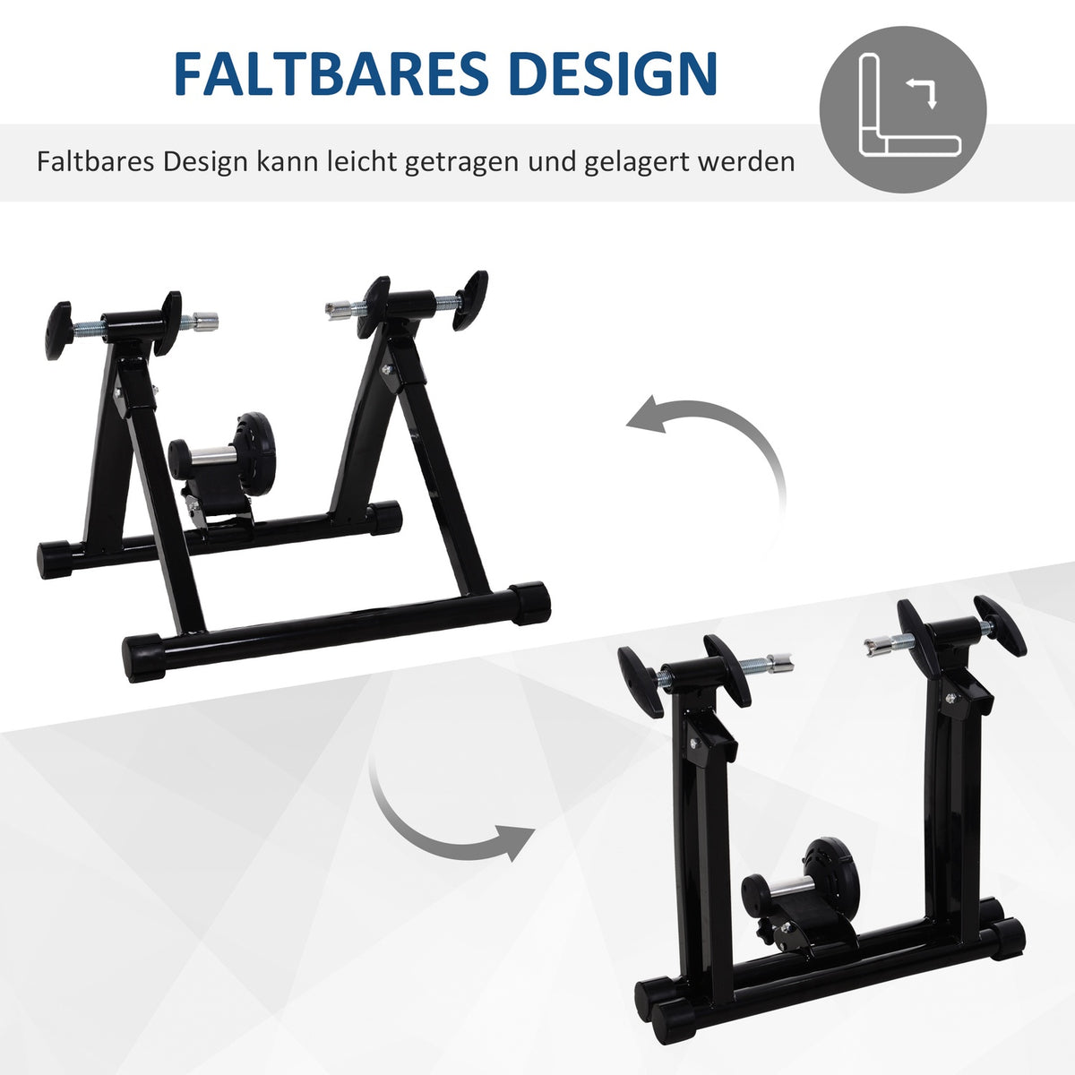 Roller Trainer Bicycle Trainer With Magnetic Brake, For 26"-28"/700C Wheels, Steel Construction, Black