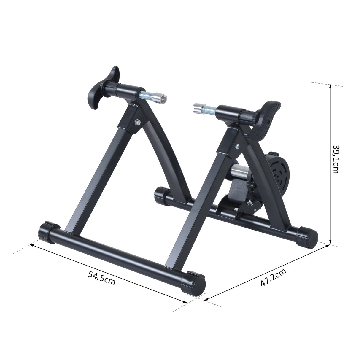 Roller Trainer Bicycle Trainer With Magnetic Brake, For 26"-28"/700C Wheels, Steel Construction, Black