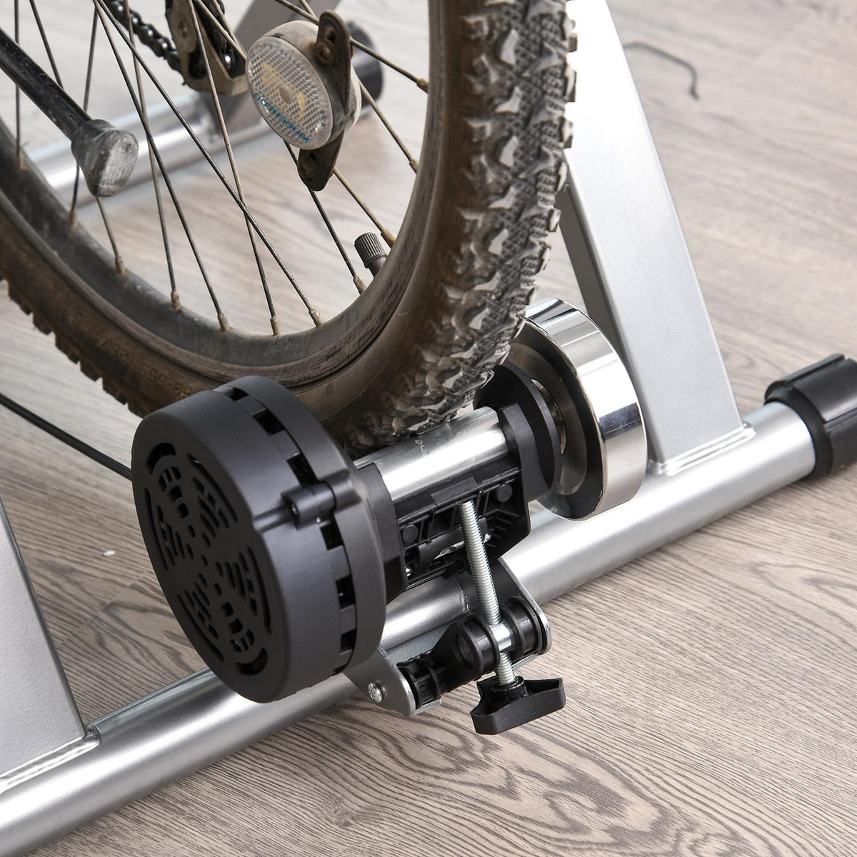 Roller Trainer Road Bike Bicycle Trainer Indoor Magnetic Brake Foldable Adjustable 26"-28" Or 700C Steel Silver