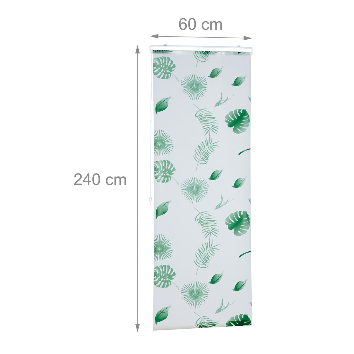 Roller blind for shower Leaves green