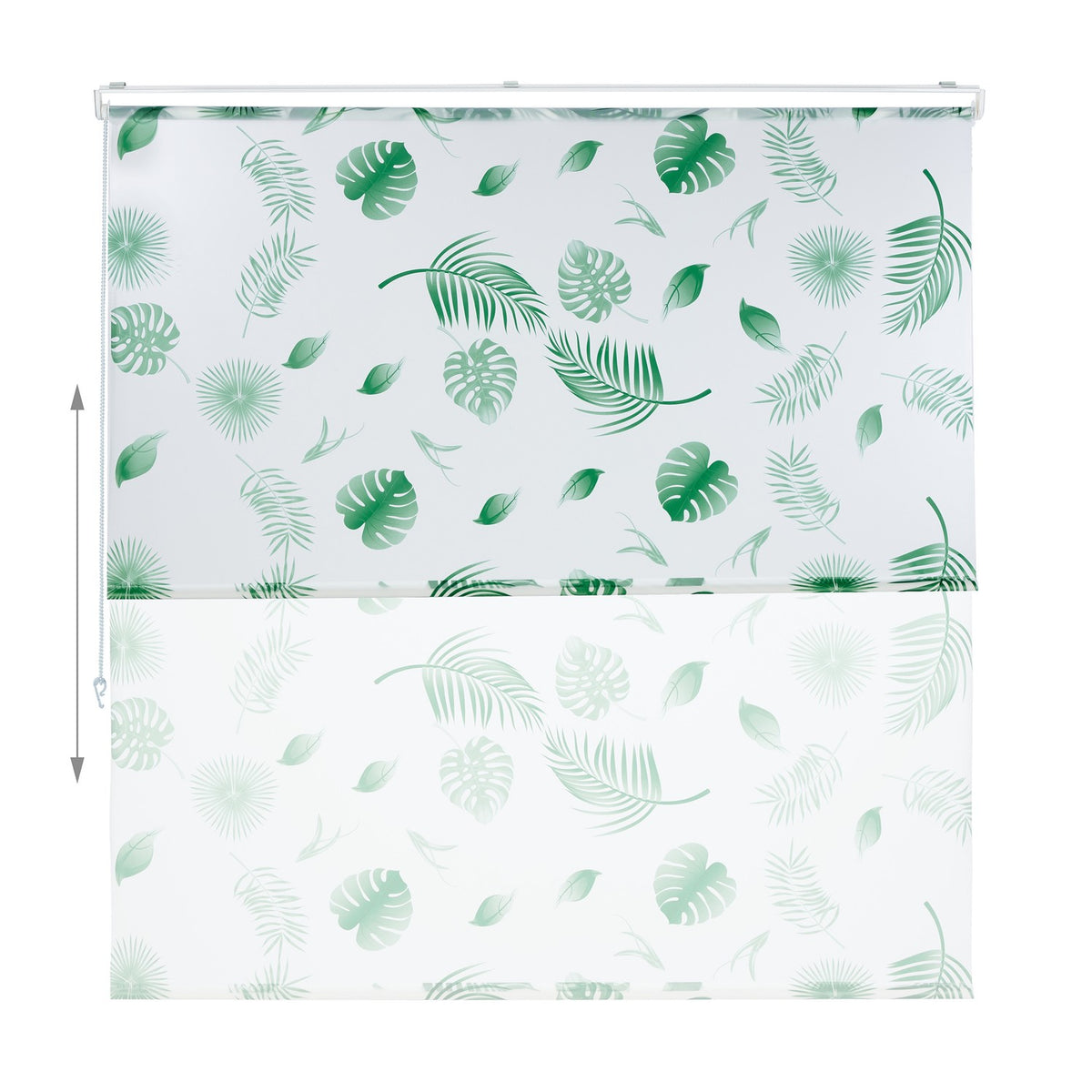 Roller blind for shower Leaves green