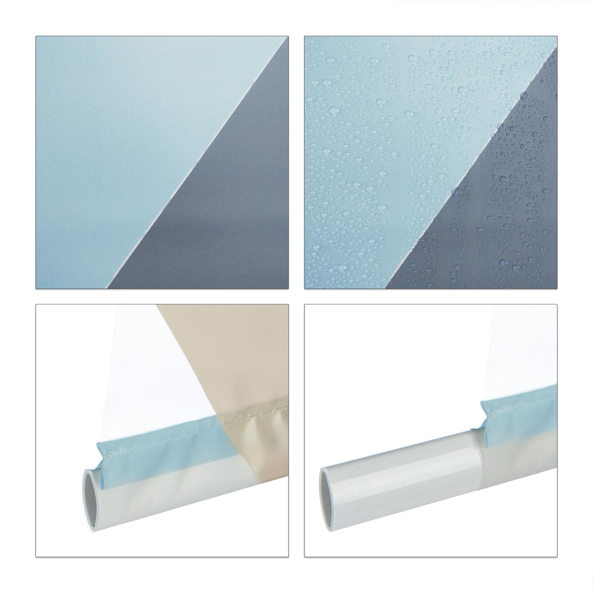 Roller blind for shower with geometric design