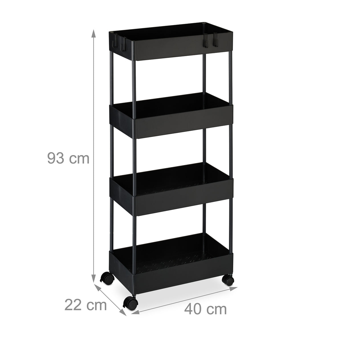 Rolling Cart with 4 Levels – Kitchen & Bathroom Storage