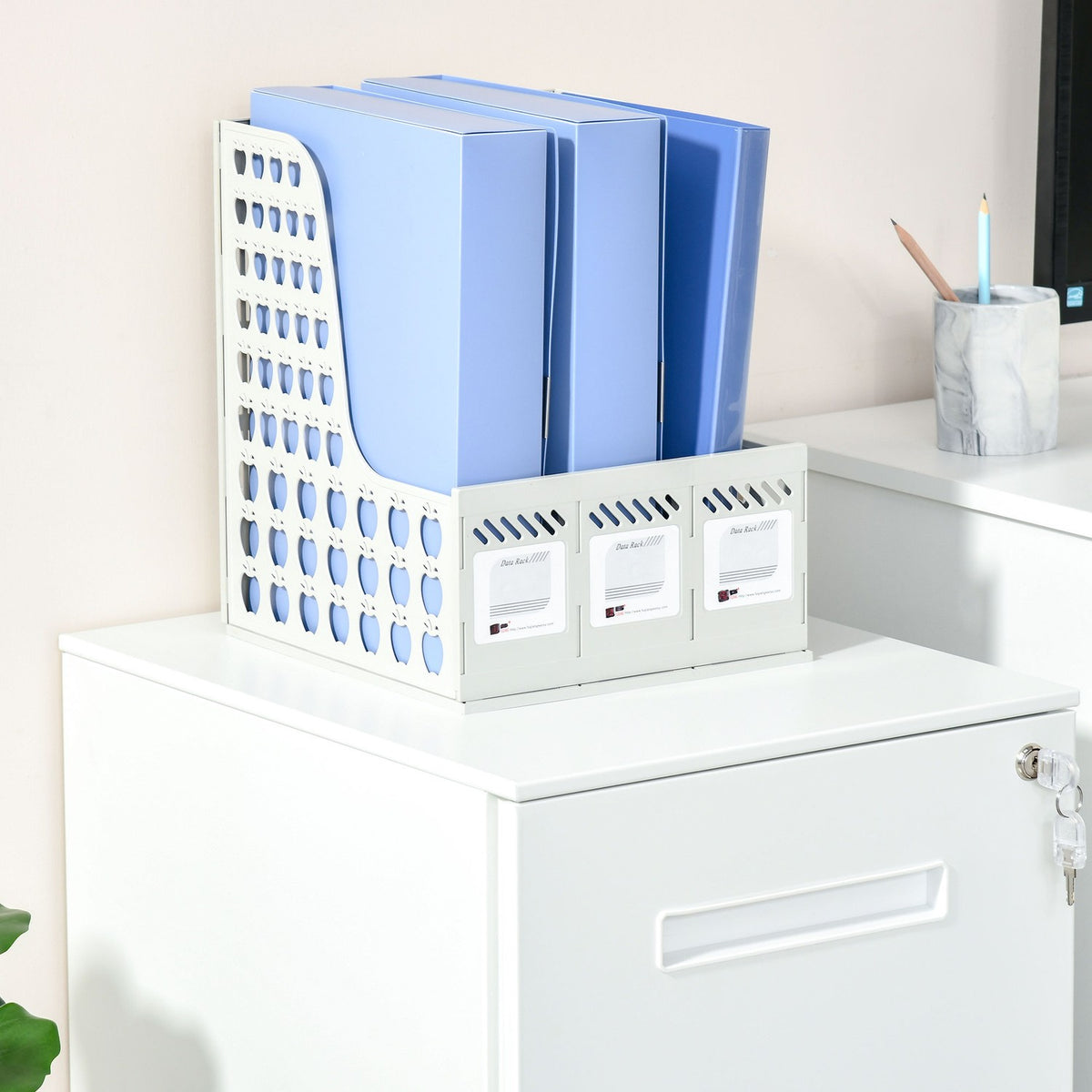 Rolling Container Filing Cabinet With 2 Drawers, Lockable, Wheels, A4, Steel