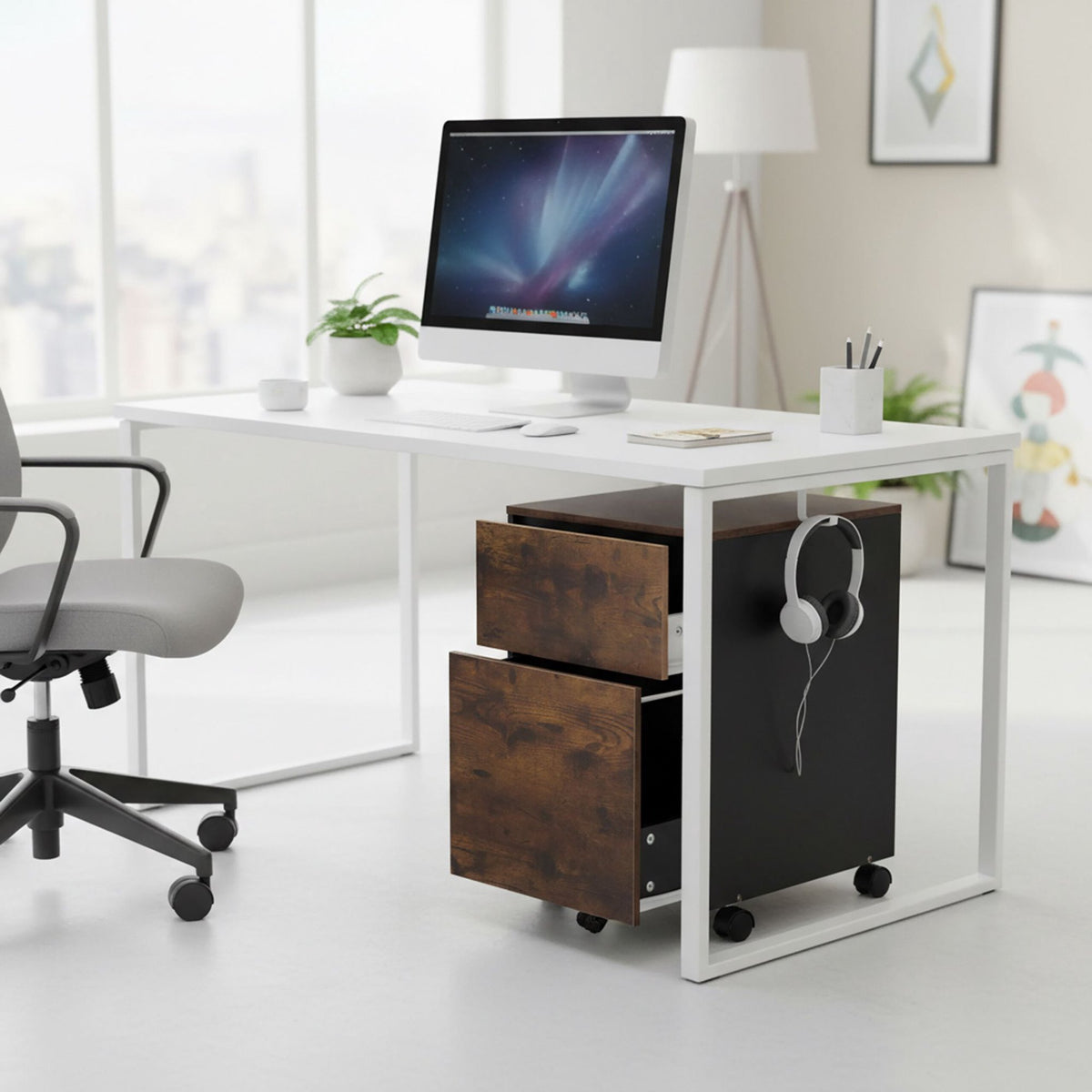 Rolling Filing Cabinet with Hanging File Drawer