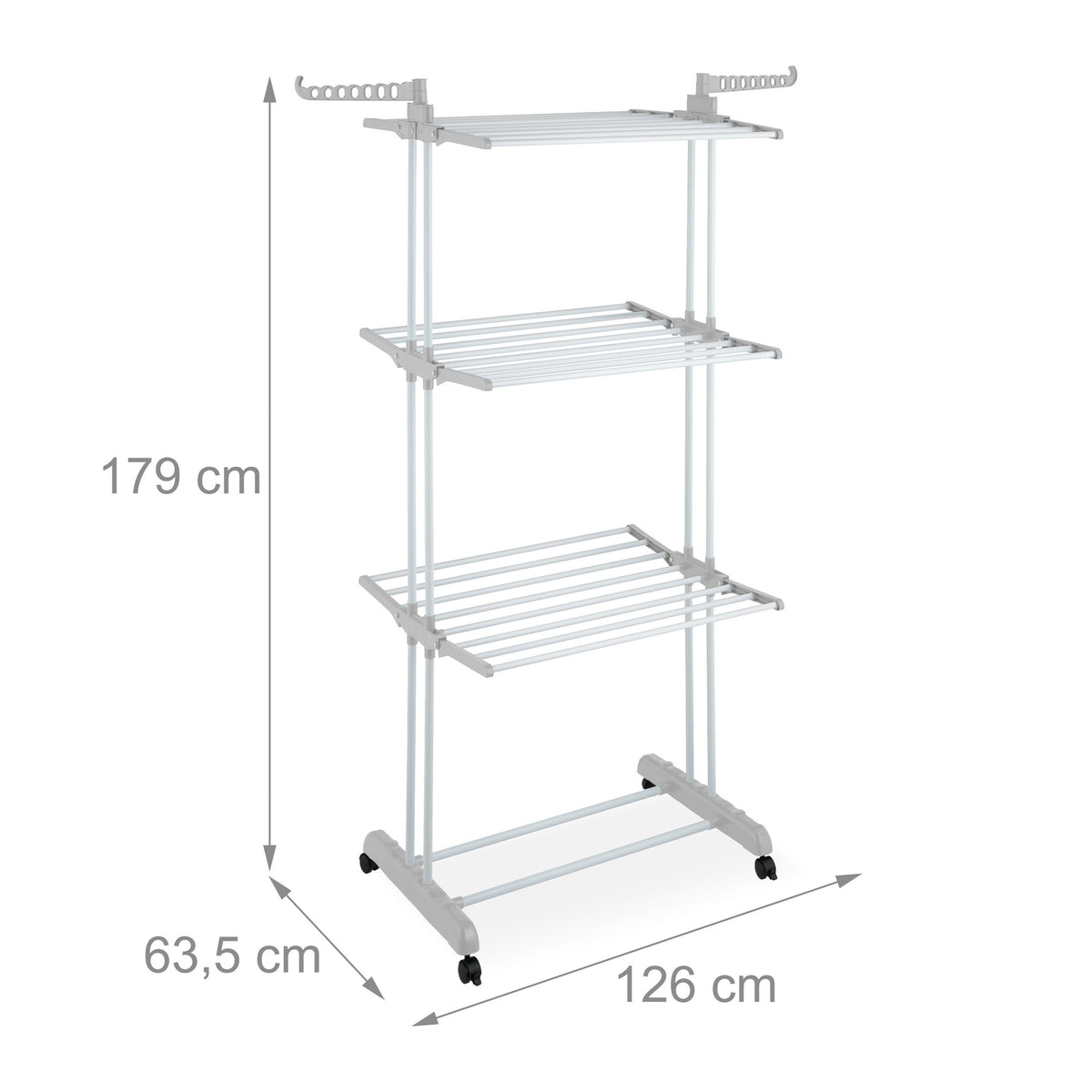 Rolling Laundry Drying Rack with Foldable Wings