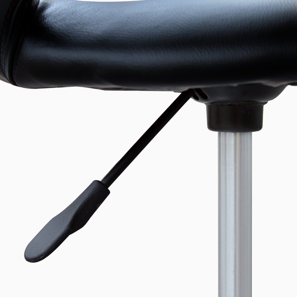 Rolling Stool, Work Stool, Swivel Stool, Office Chair, Height-Adjustable, Pu + Metal, Black, 50 X 54 X (66-78) Cm