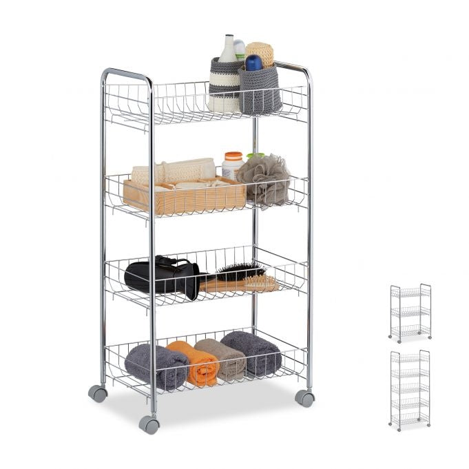 Rolling shelf in metal