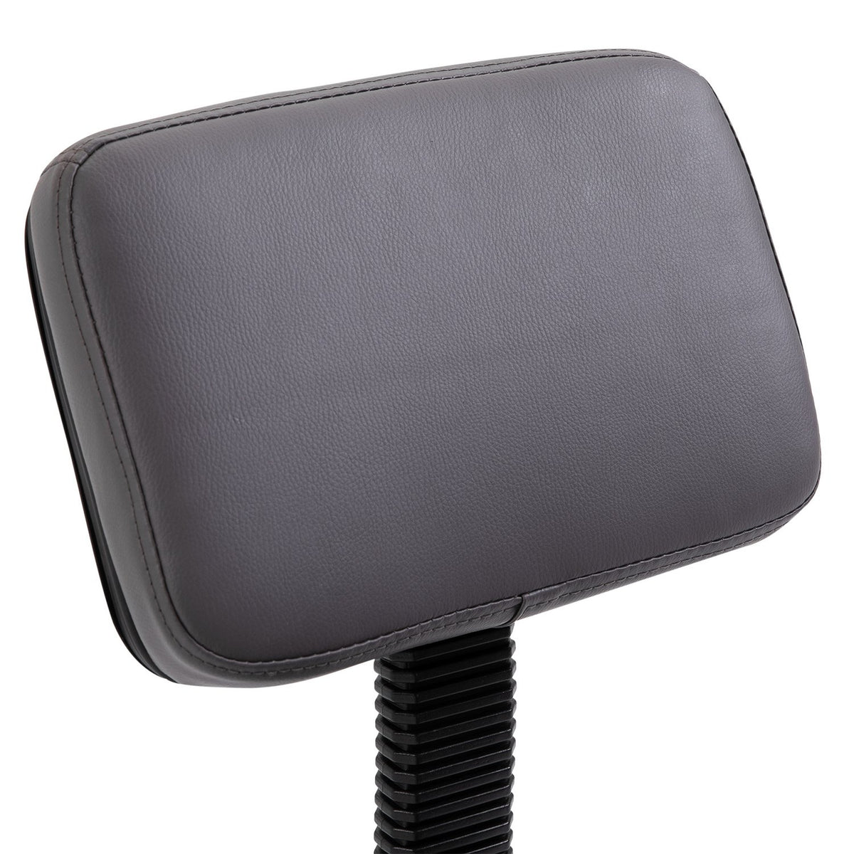 Rolling stool, height-adjustable work stool with backrest, rotating salon stool for massage office, faux leather, gray, diameter 35 x 72-84 cm