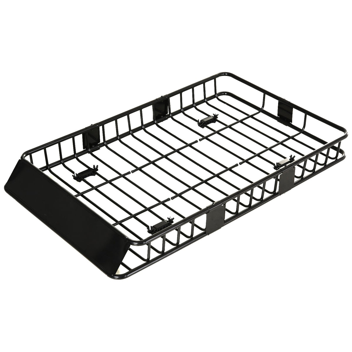 Roof Basket Car Adjustable Length, Universal Roof Rack, Luggage Basket Metal, Black, 162X99X16Cm
