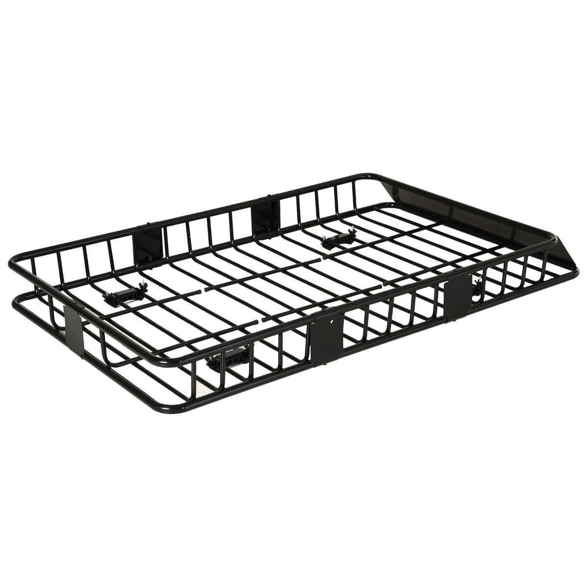 Roof Basket Car Adjustable Length, Universal Roof Rack, Luggage Basket Metal, Black, 162X99X16Cm