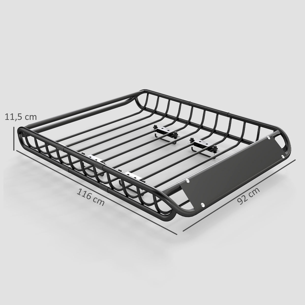 Roof Cargo Basket, 116x92 cm, 150 kg Capacity, Metal