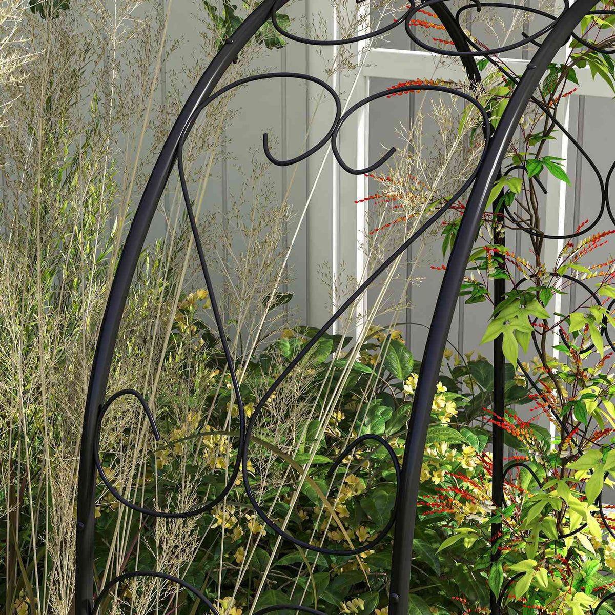 Rose Arch Steel Arch Garden Arch For Climbing Plants 125 X 37 X 230 Cm Trellis Garden Decoration Black