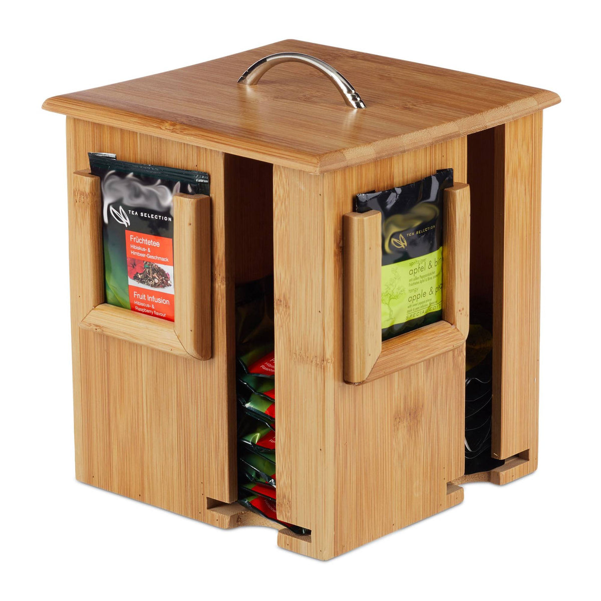 Rotatable bamboo tea box