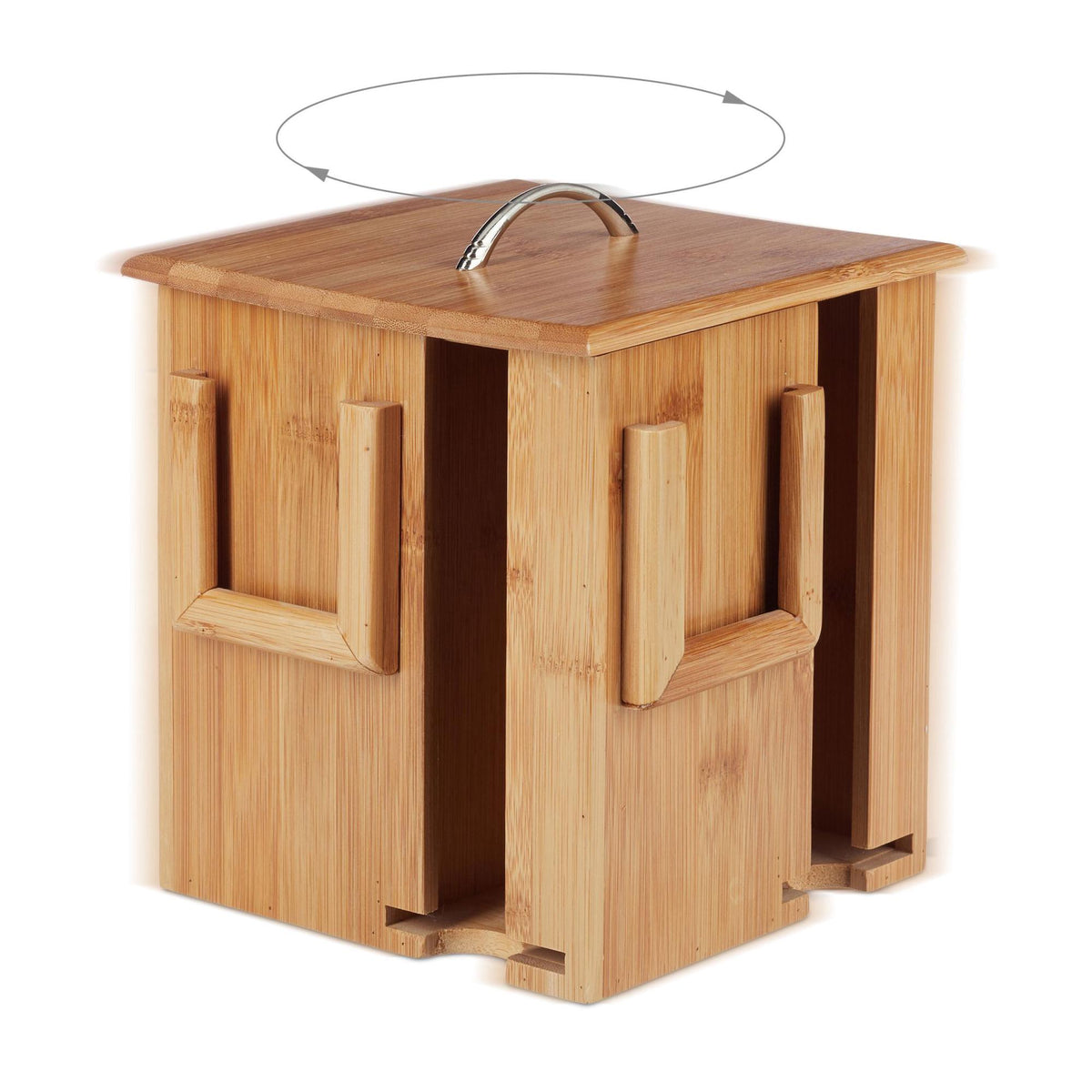 Rotatable bamboo tea box
