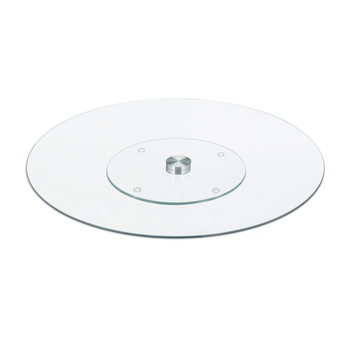 Rotatable glass serving plate