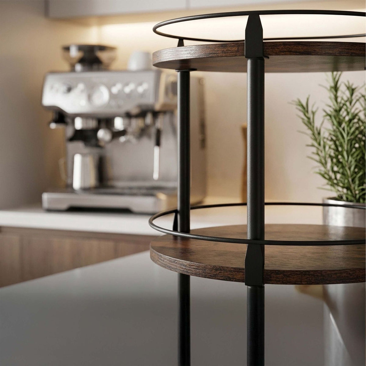 Rotating Spice Rack Carousel – 3-Tier Metal Organizer