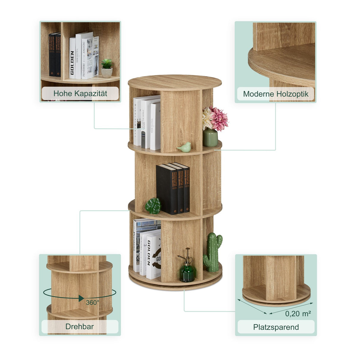 Rotating book tower
