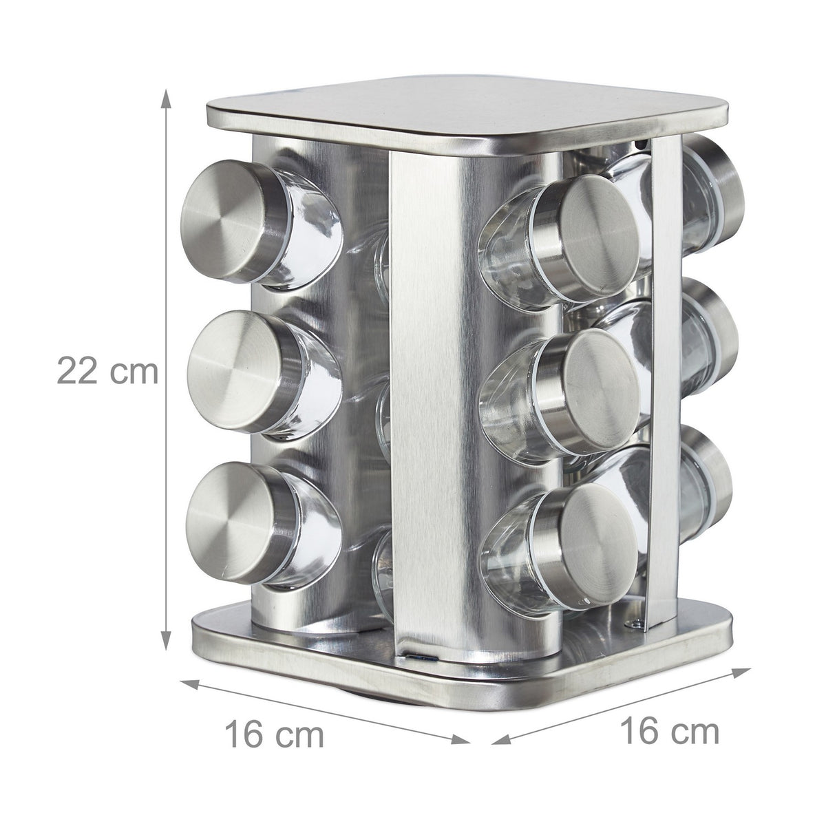 Rotating spice rack with 12 spice jars
