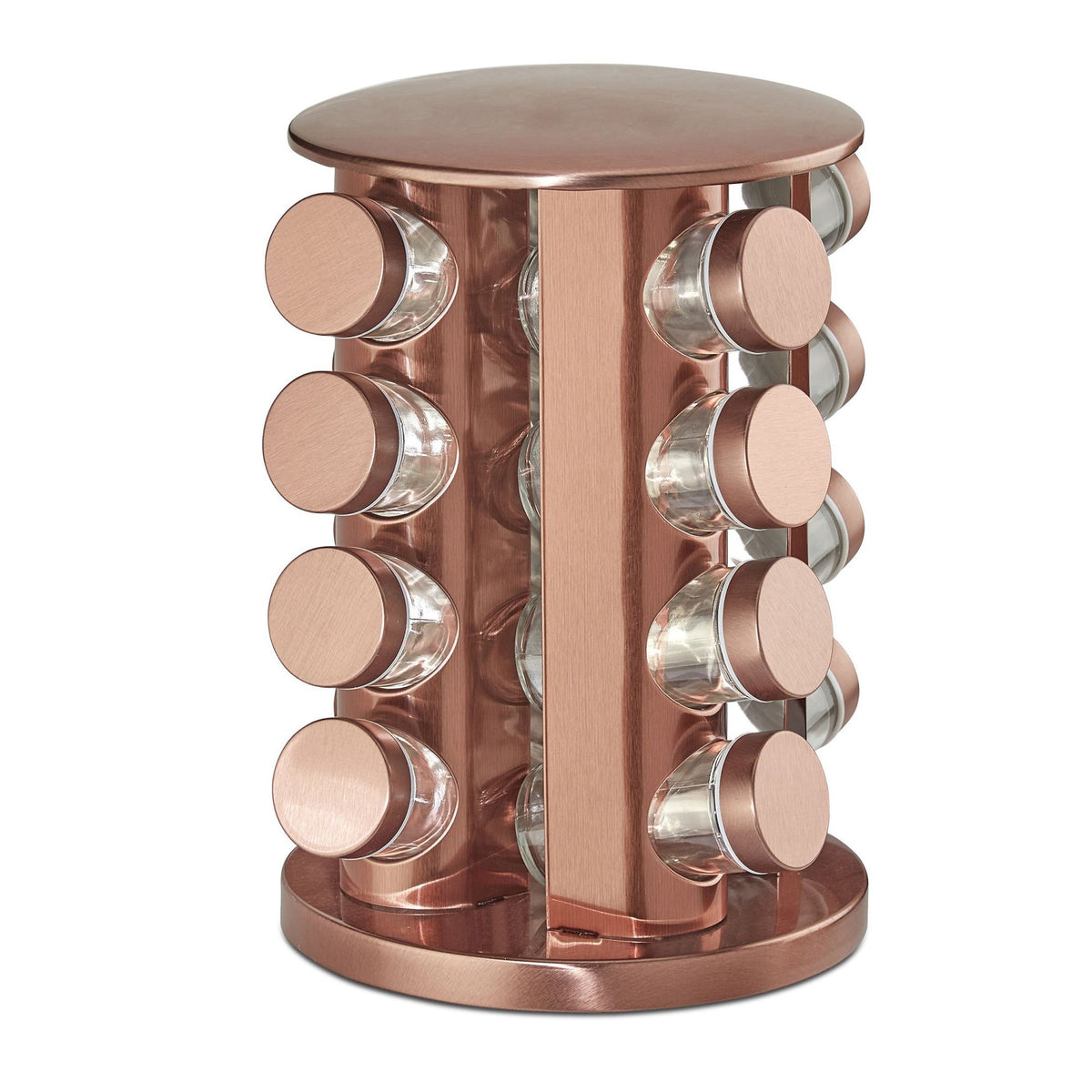 Rotating spice rack with 16 spice jars