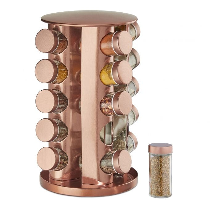 Rotating spice rack with 20 spice jars