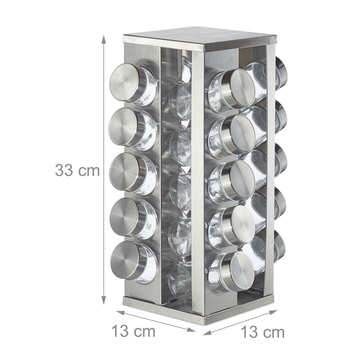 Rotating spice rack with 20 spice jars