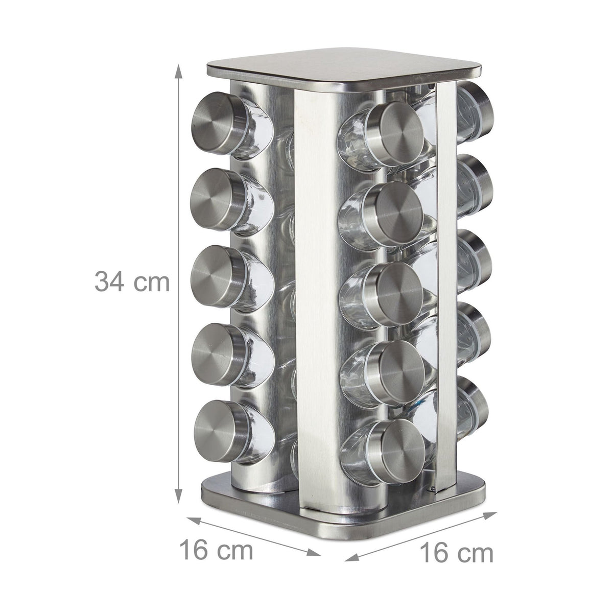 Rotating spice rack with 20 spice jars