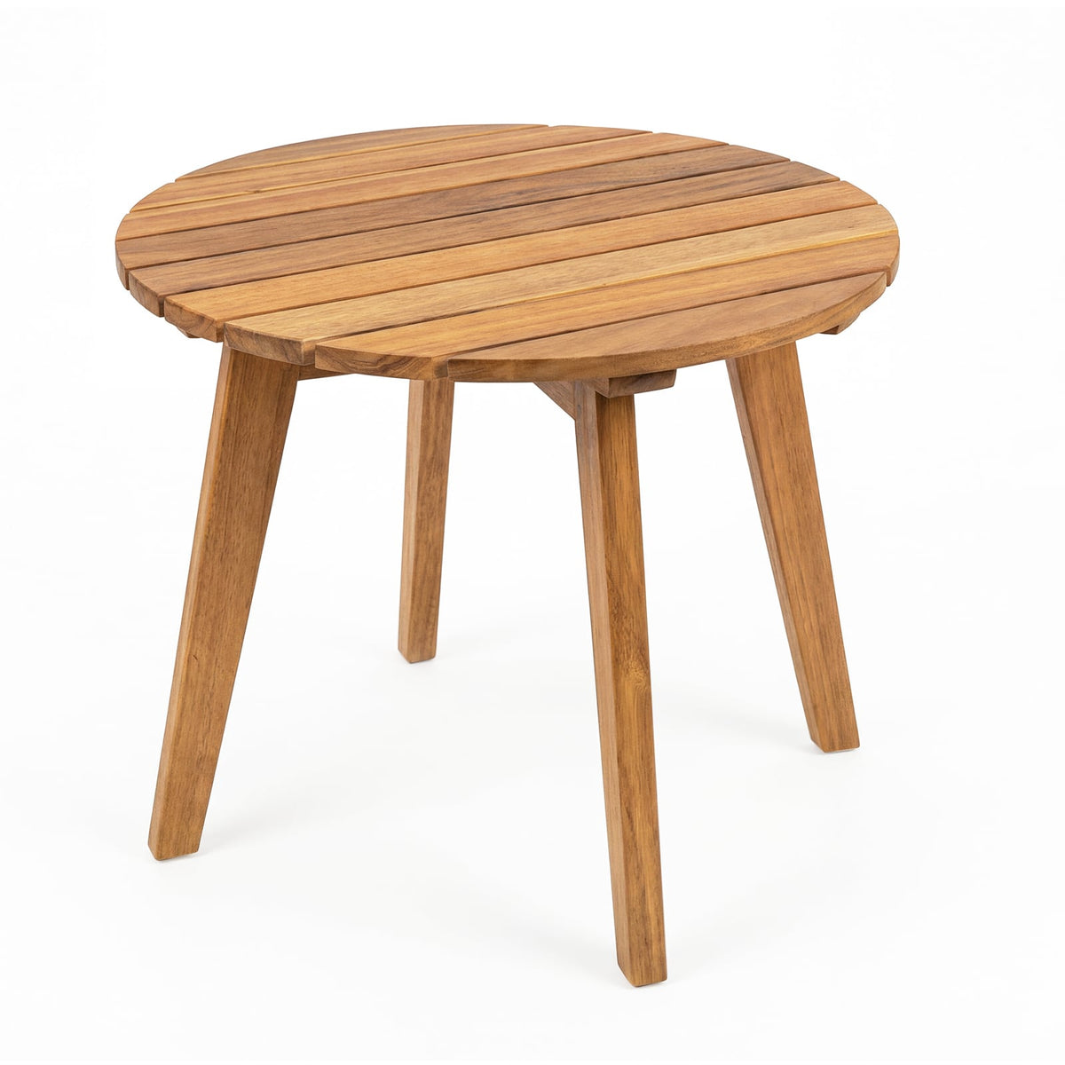 Round Acacia Wood Side Table – Indoor/Outdoor Use