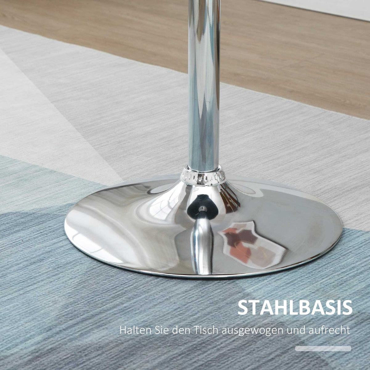 Round Bar Table Height Adjustable Rotating Table Steel Black Ø61X70-97Cm