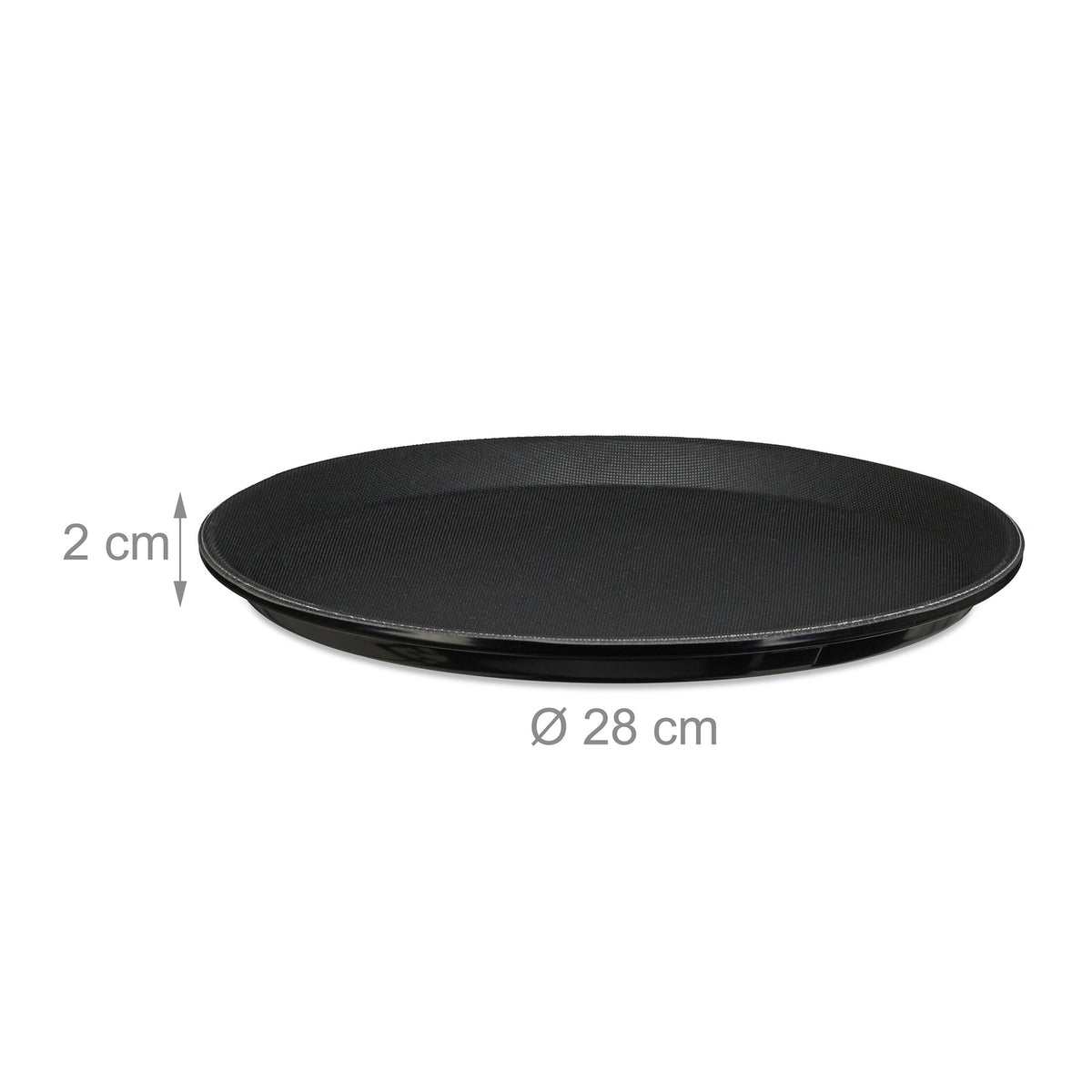Round Black Serving Trays Set, Non-Slip, Ø28cm, 3-Pack