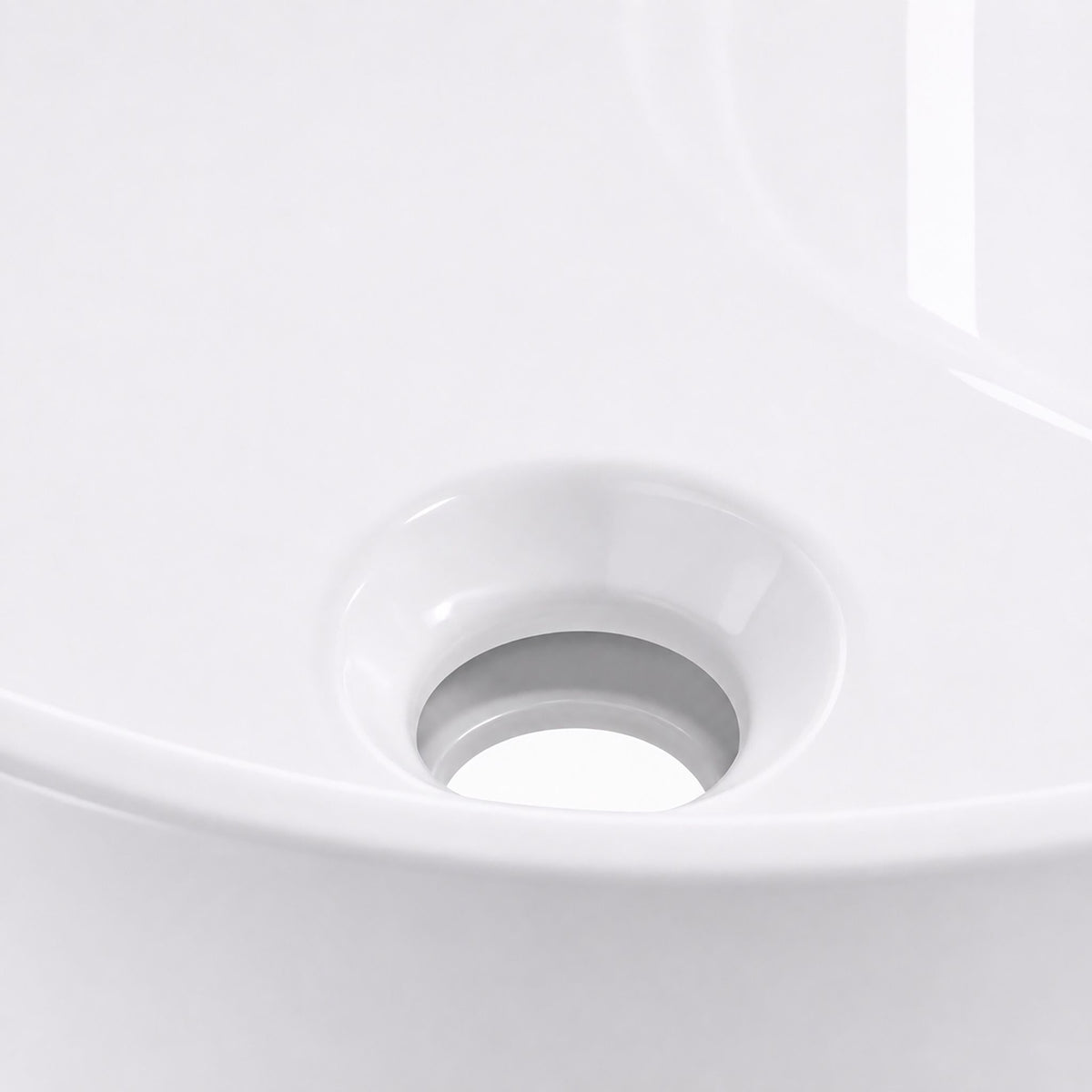 Round Ceramic Countertop Washbasin with Overflow, 41 cm
