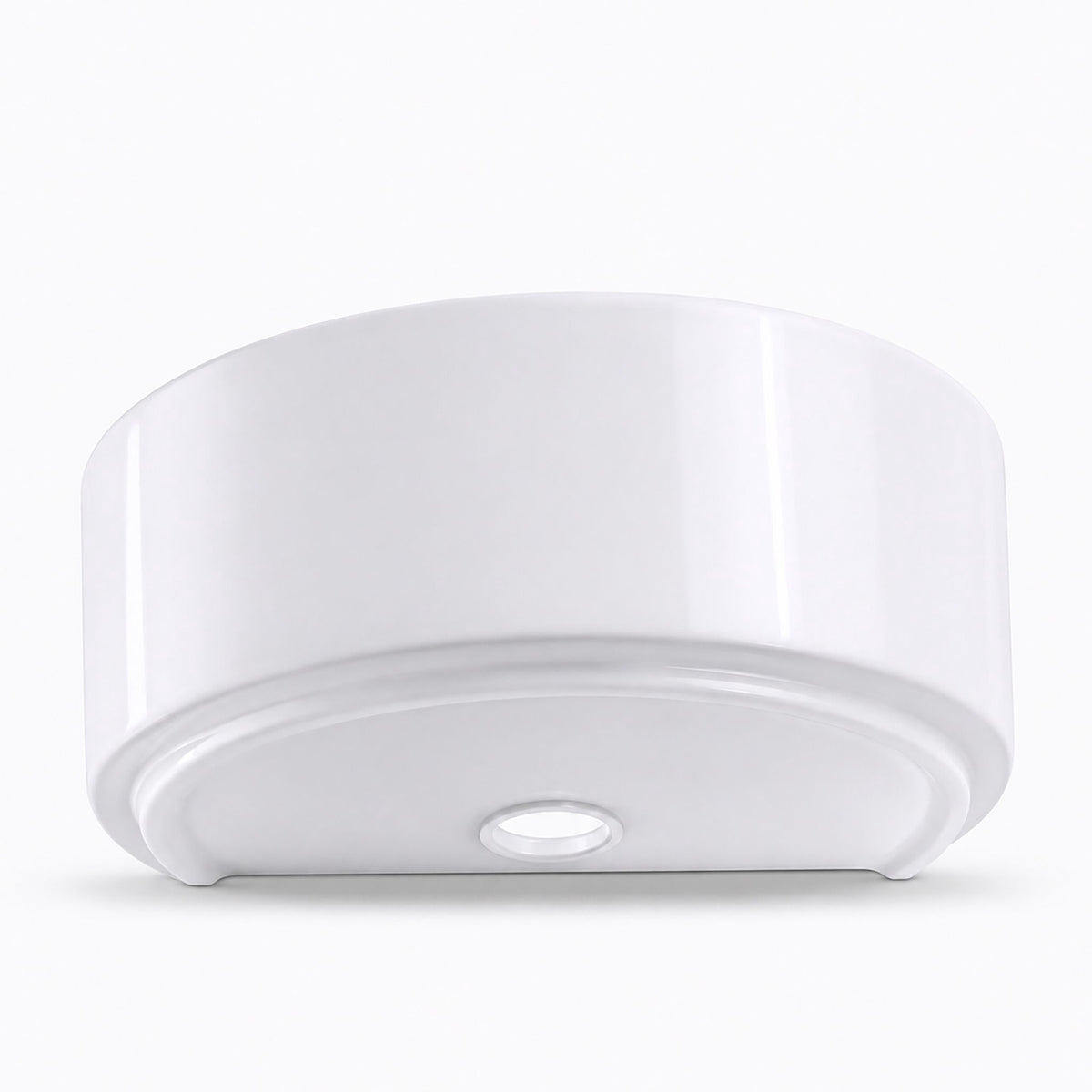 Round Ceramic Countertop Washbasin with Overflow, 41 cm